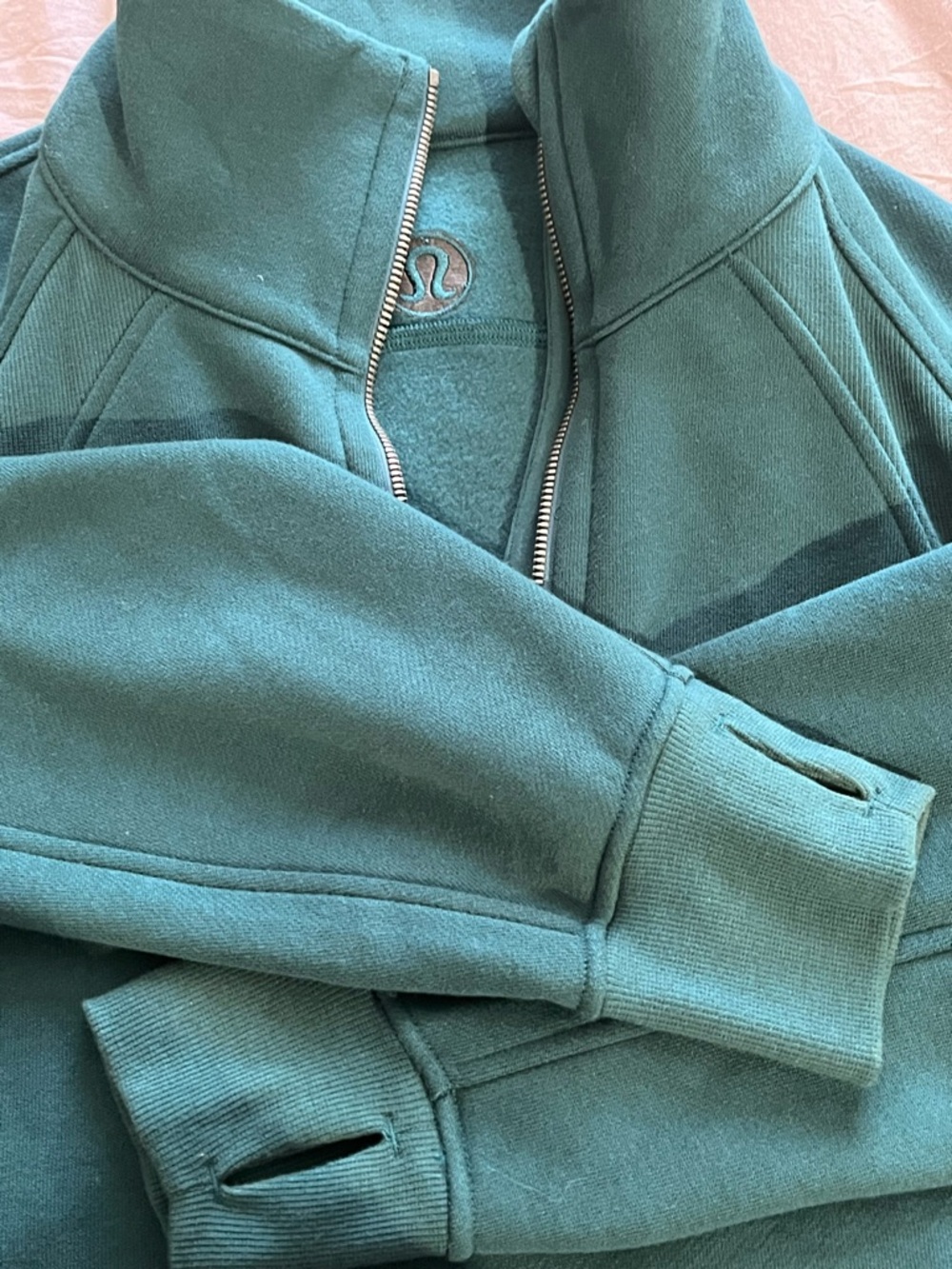 Lululemon Scuba Oversized Funnel-Neck Half Zip in a teal color - Picture 7 of 9